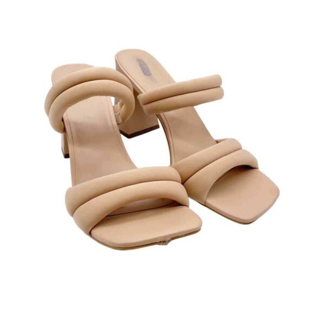 Open Edit Women's Stella Beige Double Strap Block Heel‎ Sandal Size 11M